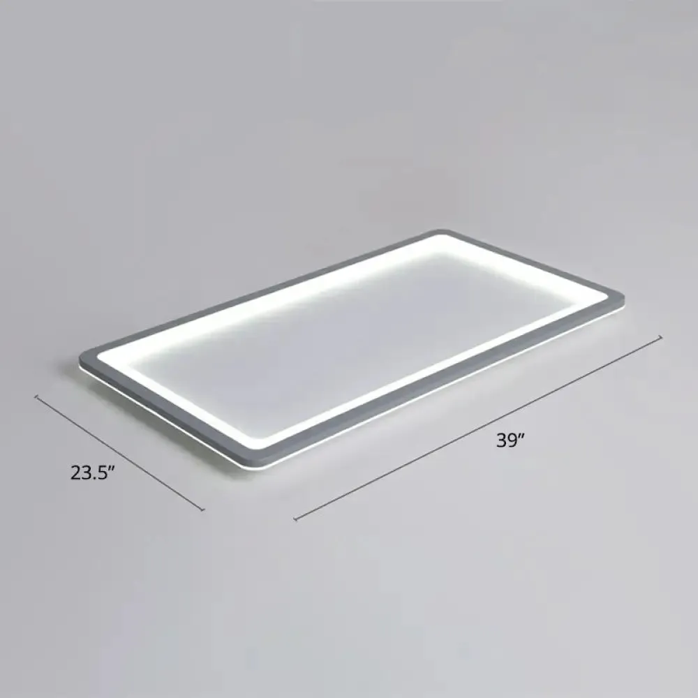 Nordic LED Ceiling Light: Dark Grey Ultra-Thin Flush Mount with Acrylic Shade