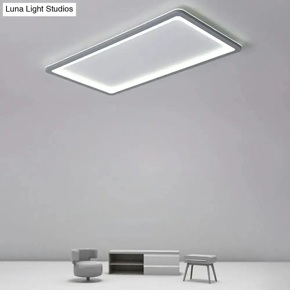 Nordic LED Ceiling Light: Dark Grey Ultra-Thin Flush Mount with Acrylic Shade