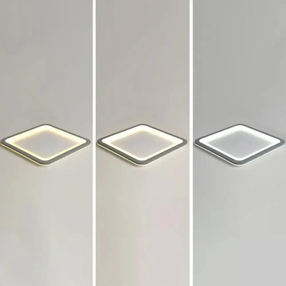 Nordic LED Ceiling Light: Dark Grey Ultra-Thin Flush Mount with Acrylic Shade