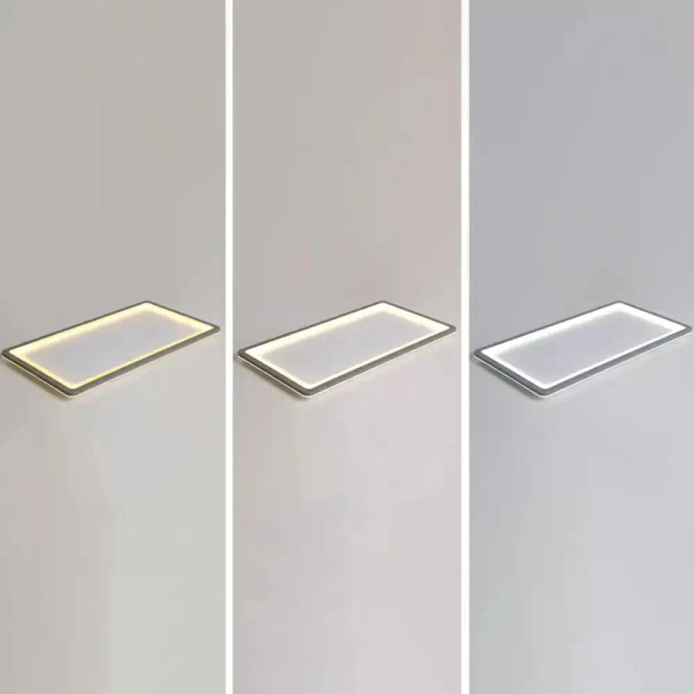 Nordic LED Ceiling Light: Dark Grey Ultra-Thin Flush Mount with Acrylic Shade