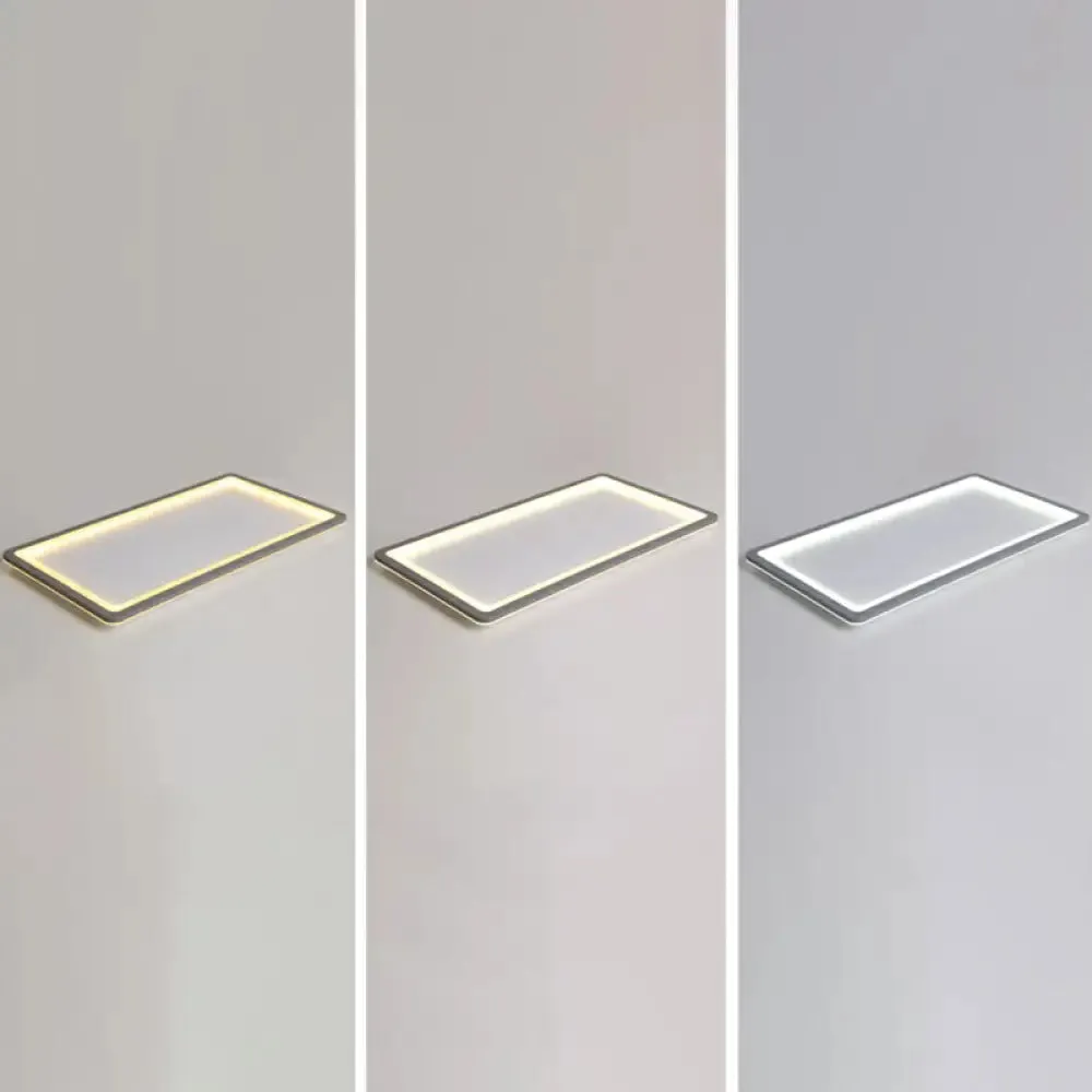 Nordic LED Ceiling Light: Dark Grey Ultra-Thin Flush Mount with Acrylic Shade
