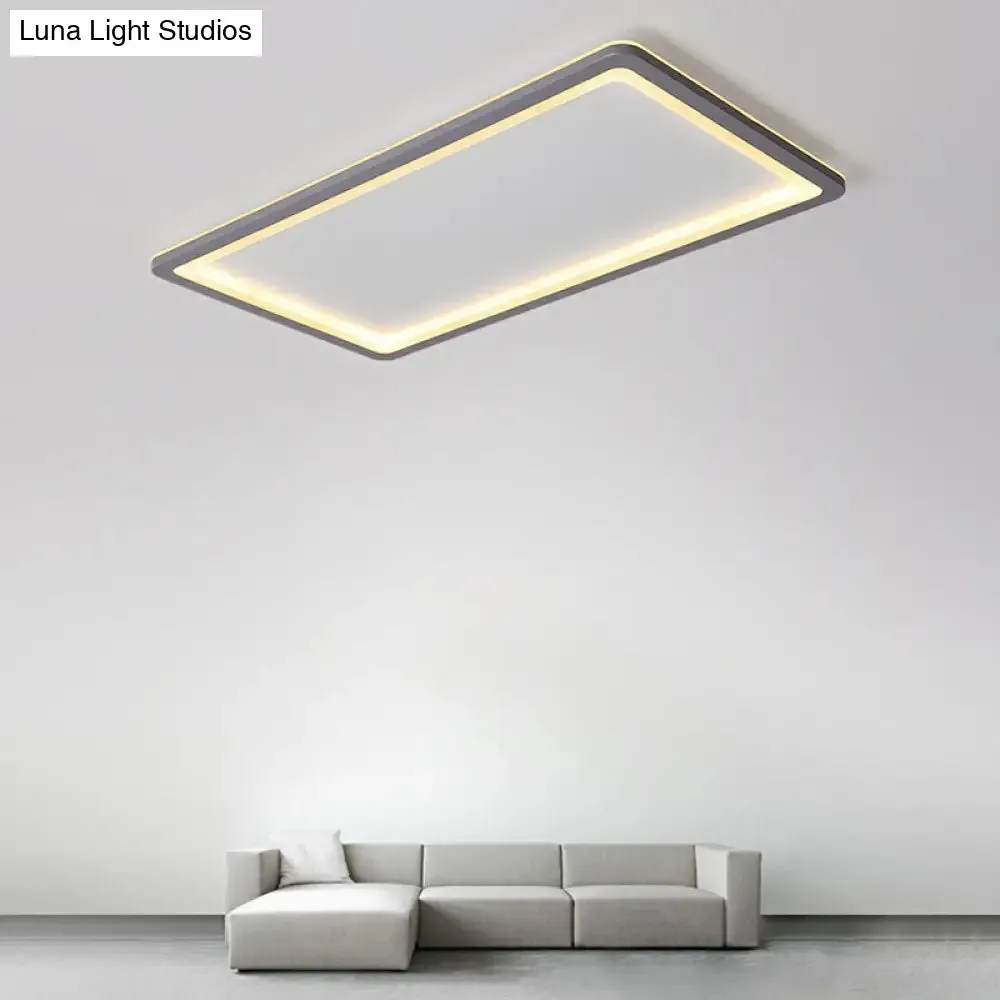 Nordic LED Ceiling Light: Dark Grey Ultra-Thin Flush Mount with Acrylic Shade