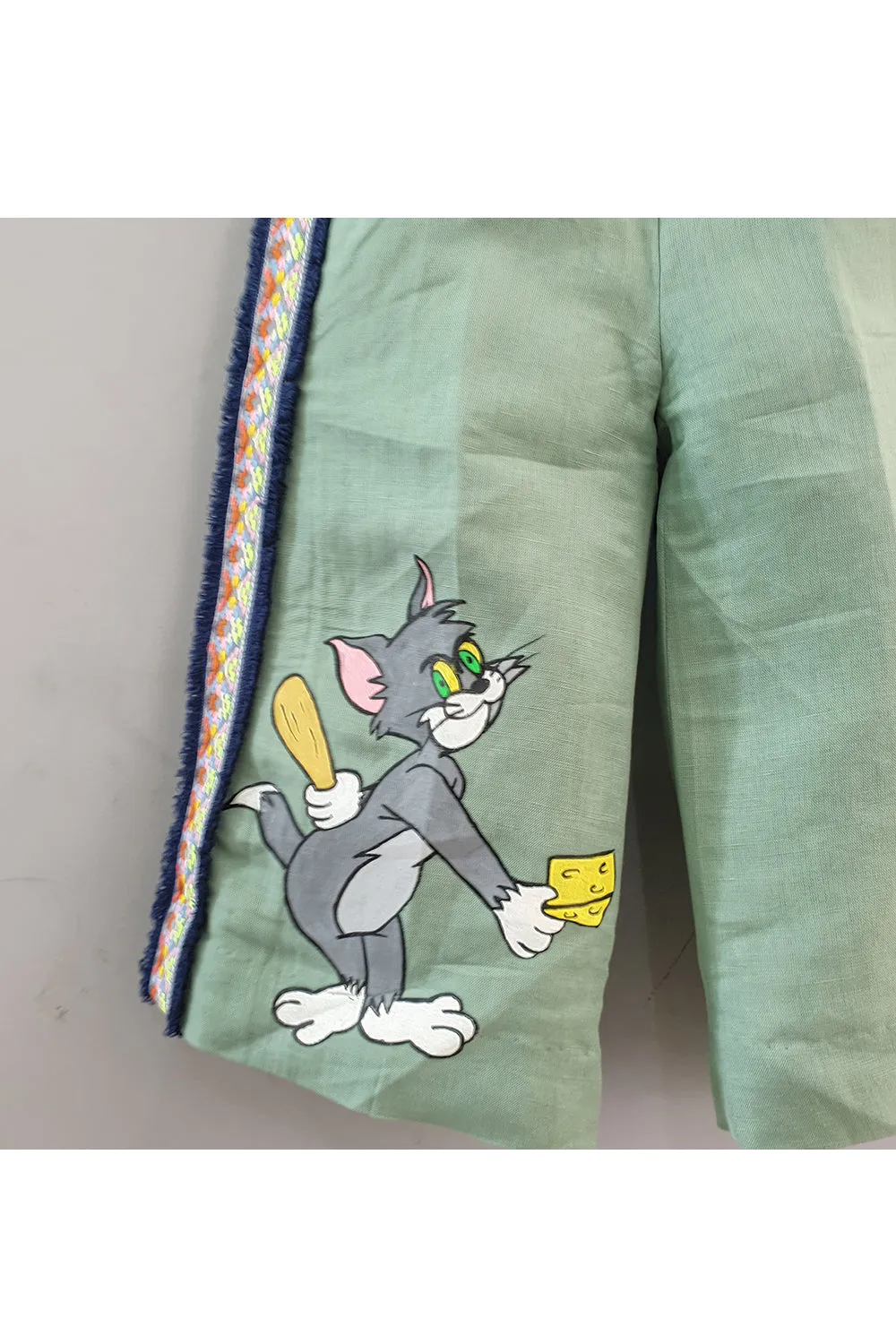 Olive Green Tom And Jerry Printed Top And Palazzo Set