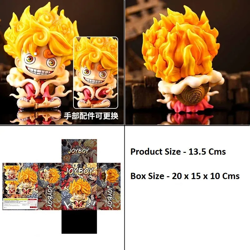 One Piece | Monkey D Luffy Gear 5 Sun God Nika Anime Action Figure | Red | 12.5 Cm |