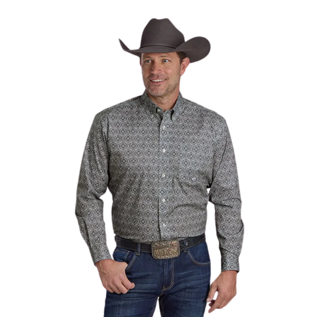 Roper Men's Stretch Medallion Grey Shirt