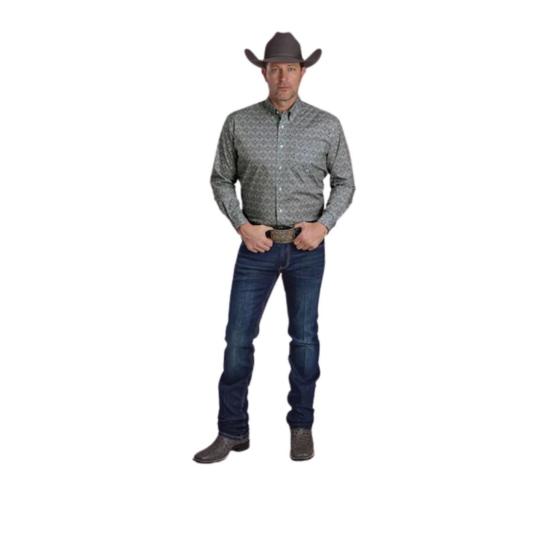Roper Men's Stretch Medallion Grey Shirt