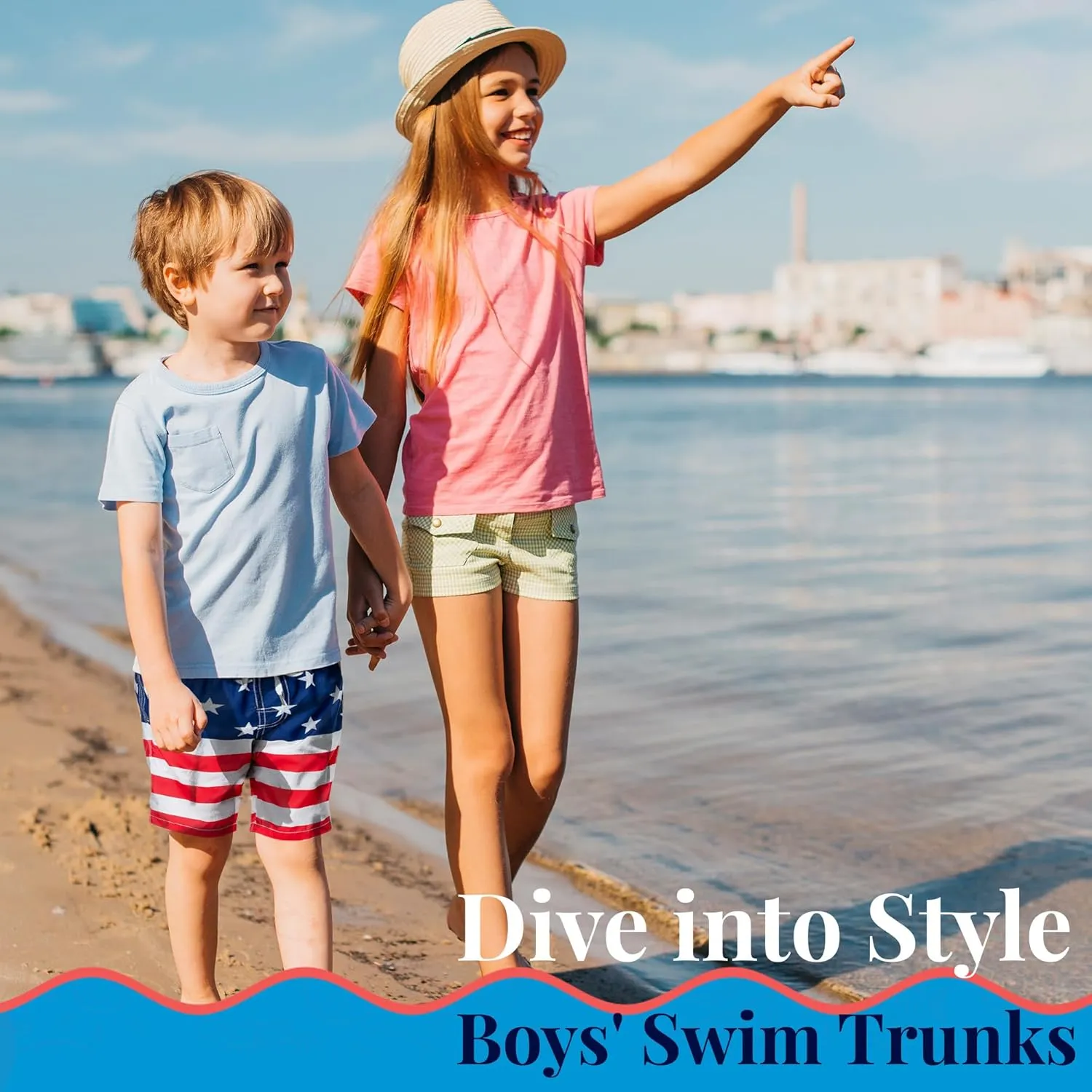 SIX ISLANDS Boys Swim Trunks - Quick-Dry, Comfortable, Ages 5/6 to 18/20 - Fun Patterns, Durable Design Boys Bathing Suit