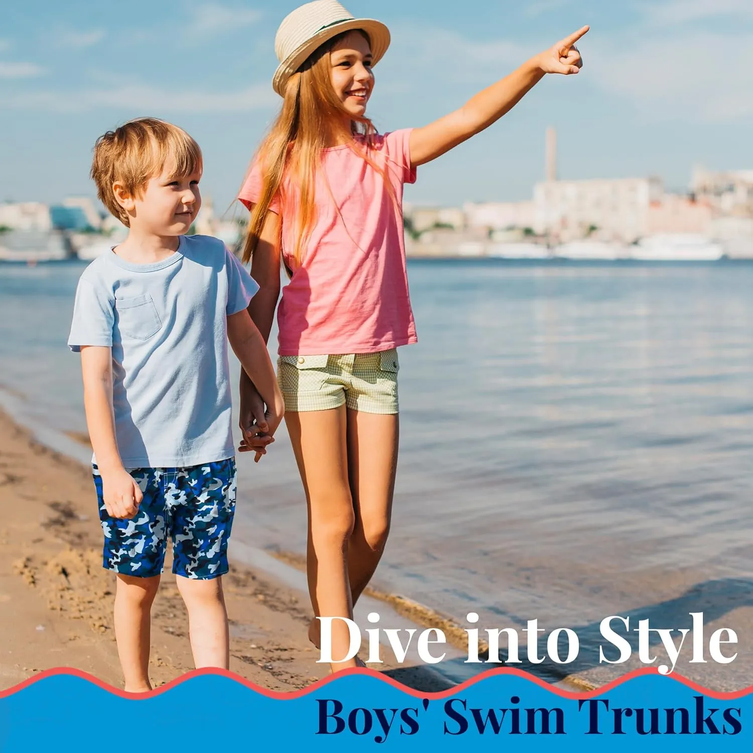 SIX ISLANDS Boys Swim Trunks - Quick-Dry, Comfortable, Ages 5/6 to 18/20 - Fun Patterns, Durable Design Boys Bathing Suit