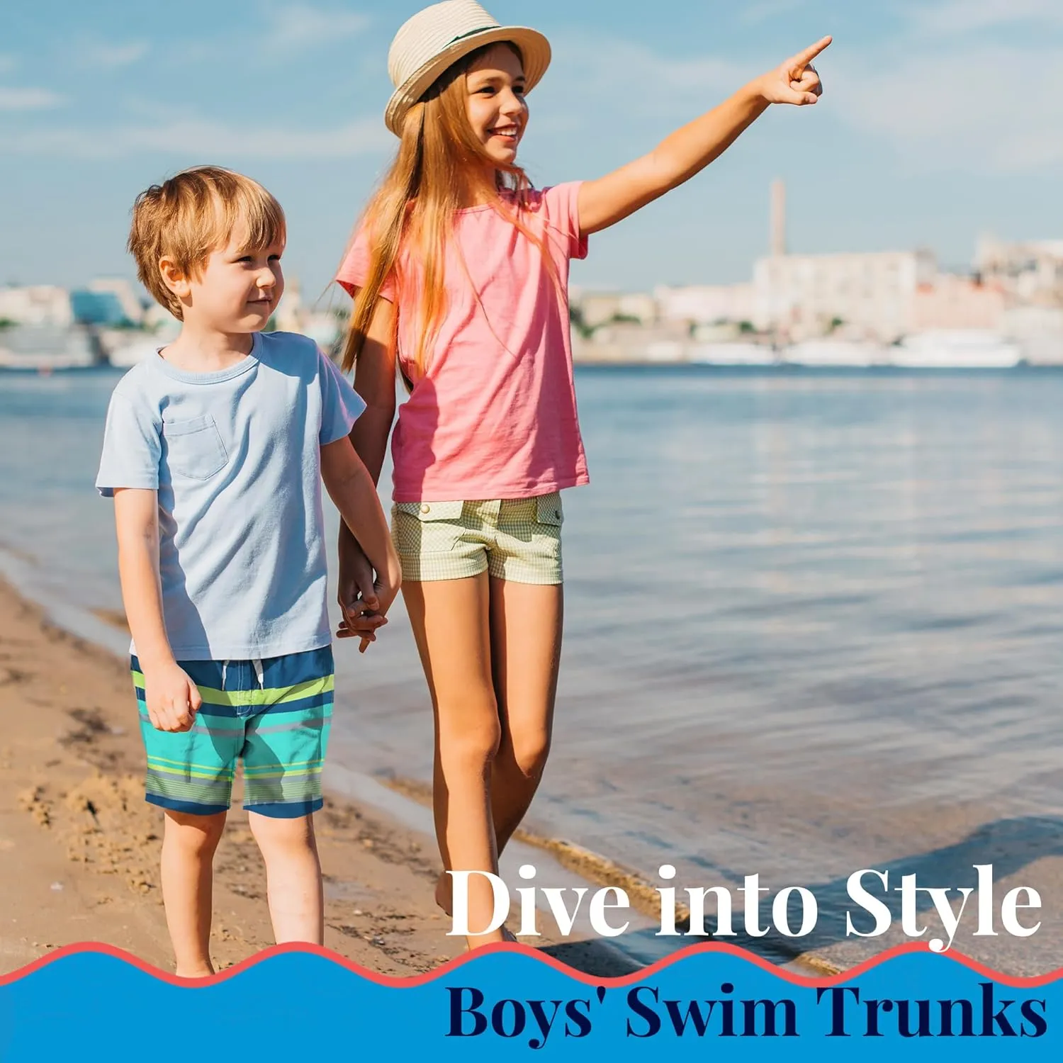 SIX ISLANDS Boys Swim Trunks - Quick-Dry, Comfortable, Ages 5/6 to 18/20 - Fun Patterns, Durable Design Boys Bathing Suit