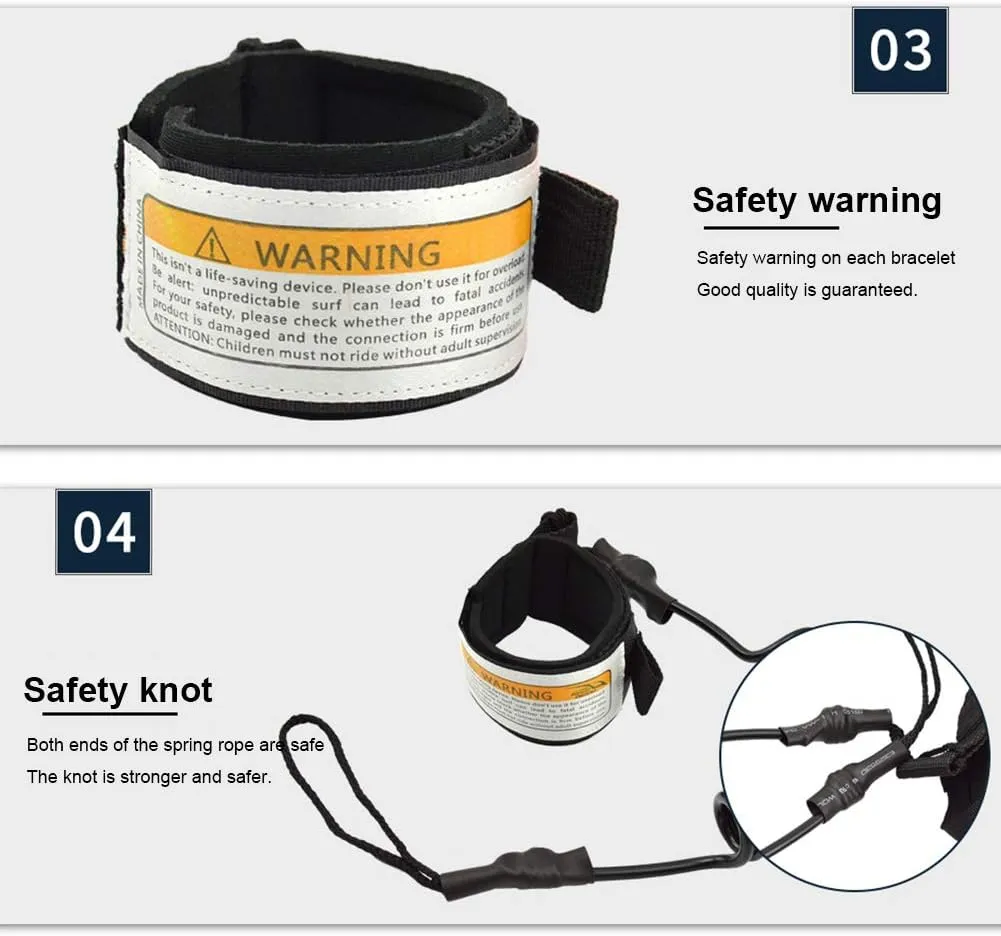 Surfboard Leash, Straight Surf Board Leg Rope with Wrist/Ankle Strap - Universal Design for Shortboards, Longboards, Paddleboards - Surfboard Replacement Accessory
