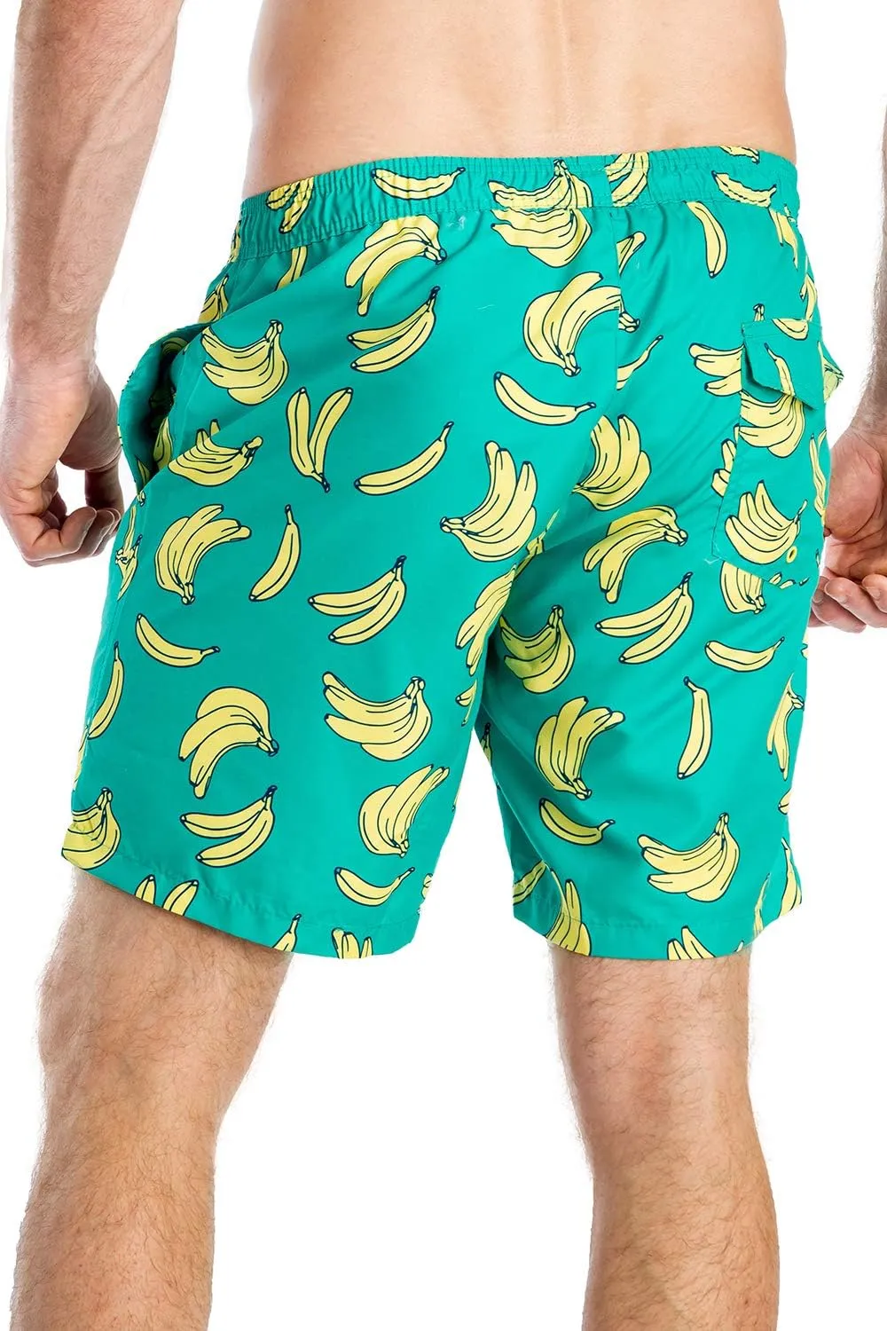 Tipsy Elves Men's Swim Trunks 7 Inch Inseam Classic Fit with Mesh Liner - Quick-Dry Funny Swimwear Bathing Suit