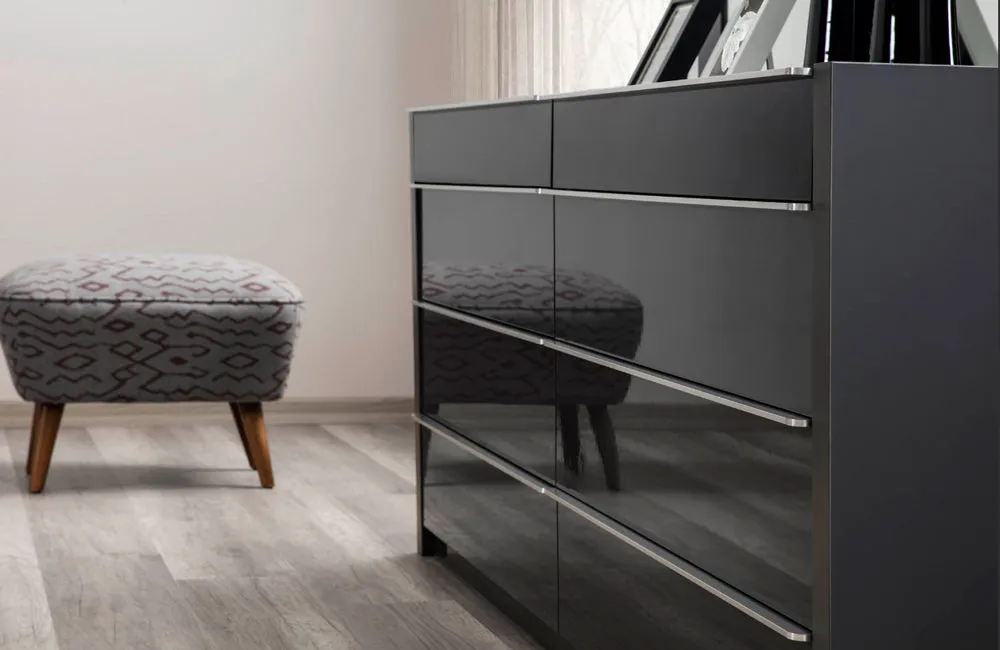 Toledo Modern Gray and Black Bedroom Set