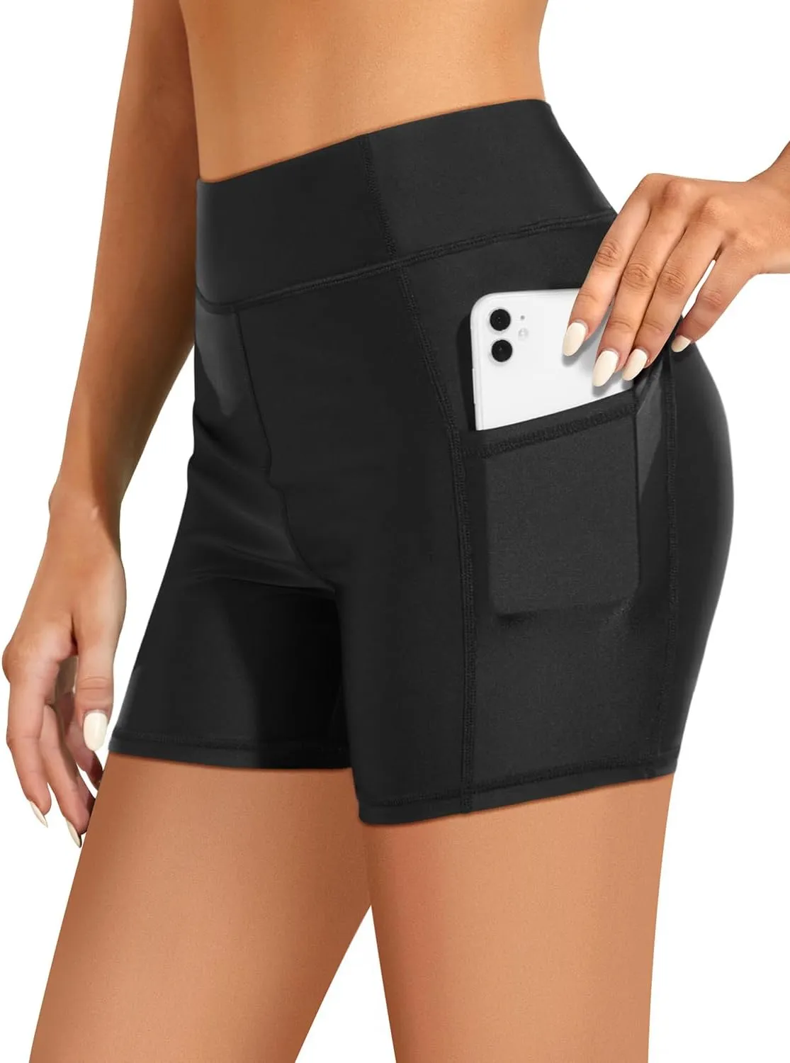 Yonique Womens Swim Shorts High Waisted Swim Bottoms Tummy Control Bathing Suit Bottom Boy Shorts(Available in Plus)