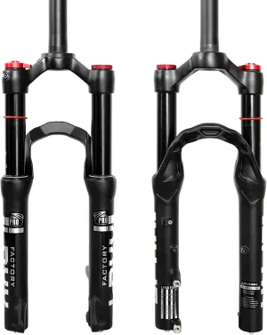 ZTZ 20 inch Bike Air Suspension Fork, 120mm Travel, 9mm QR MTB Fork, 1 1/8" Straight Tube, Manual Lockout, Ultralight Disc Brake Front Fork for Mountain, Touring, Folding, XC Bikes & E-Bikes